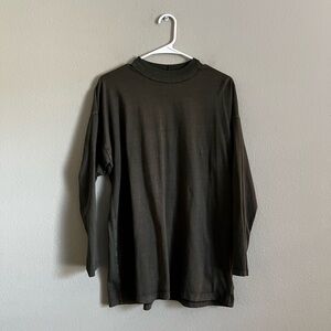 WE THE FREE Be Free Tunic T-Shirt long sleeve lightweight olive green small